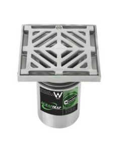 150mm Square Floor Waste With Bucket Trap Stainless Steel 304 FW-150BS