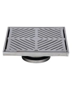 200mm Square Floor Waste Hinged Grate 304 Stainless Steel 100mm Outlet FW-200S-304