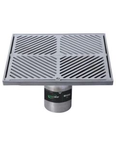 300mm Square Floor Waste Grate & Removable Strainer 304 Stainless 100mm Outlet FW-300BS-304