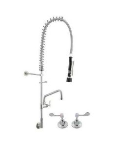 3Monkeez Wall Mount Pre Rinse Tap 12" Pot Filler & Spray With 1/4T Wall Stops T-3M53822