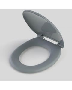 Caroma Caravelle Care Toilet Seat Anthracite Grey Double Flap Blind Fix Hinge 254008AG 
