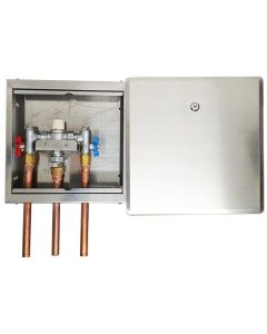 Gentec Flomix MVS50153 Thermostatic Mixing Valve Recessed In Stainless Box 3 Hole