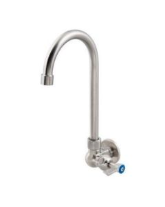 Guardian Single Wall Mount Tap With 12" Gooseneck Spout Stainless T-3MSWG12
