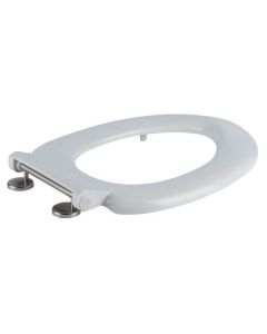 Haron Melrose White Toilet Seat With Locking Buffers Top & Bottom Fix Hinges TS-775 