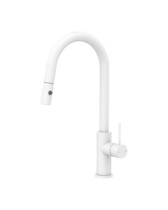 Nero Mecca Matte White Pull Out Sink Mixer With Vegie Spray NR221908MW