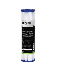 Puretec Basic PP011 Pleated Sediment Water Filter Cartridge 2.5" x 10" 1 Micron