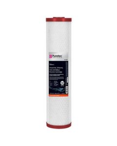 Puretec CB95MP2-C Composite Carbon Block 0.5 Micron Water Filter cartridge 4.5" x 20" 