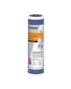 Puretec MC011-S 1 Micron Moulded Carbon Water Filter Cartridge 2.5" x 10" 