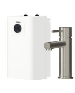 Stiebel Eltron SNU 10 Plus Brushed Nickel Fixed Outlet Mixer Hot Water Heater Open Vented 208204