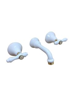 Traditions Lever Bath Set White Gold Ceramic Disc 150mm Fixed Outlet TL1503