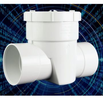 100mm PVC Reflux Non Return Valve Sewer & Stormwater Plastec 20779 