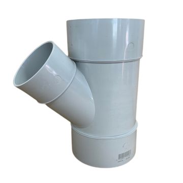 100mm x 65mm x 45 Deg Junction F x F Dwv Pvc