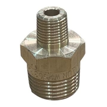 10mm X 3mm Brass Hex Nipple BSP LF 3/8 x 1/8  