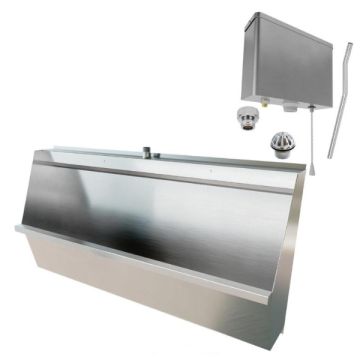 1200mm Wall Hung Stainless Urinal Kit Including Pull Chain Cistern M-SWHUR-1200C-PCKIT 