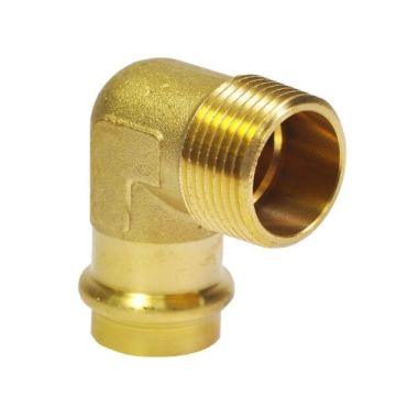 15mm 1/2" X 1/2" Male BSP Elbow Water Copper Press