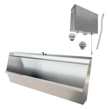 1500mm Wall Hung Stainless Urinal Kit Including Pull Chain Cistern M-SWHUR-1500C-PCKIT 