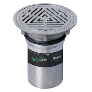 150mm Vinyl Floor Grate Heel Proof & Strainer 316 Stainless 100mm Outlet FW-100VRBT-316 