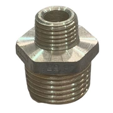 15mm X 6mm Brass Hex Nipple BSP LF 1/2 x 1/4  