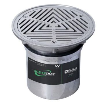 200mm Vinyl Floor Grate Heel Proof & Strainer 316 Stainless 150mm Outlet FW-200VRBT-150-316