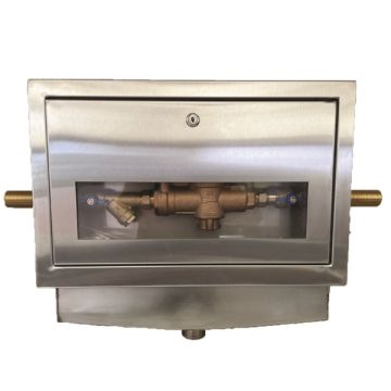 Watts 25mm RPZD Single Reduced Pressure Zone Device Recessed Lockable Cabinet 009-025-SCABR-LF