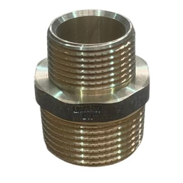 25mm X 20mm Brass Hex Nipple BSP LF  