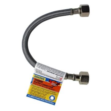 300mm Burst Guard PEX Flex Water Connector With Shut Off 15mm BSP 1/2" Female LF   