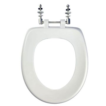Anti Vandal Single Flat Toilet Seat Closed Front White WC-CSFSEAT 
