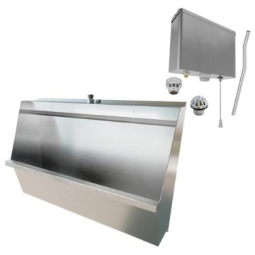 900mm Wall Hung Stainless Urinal Kit Including Pull Chain Cistern M-SWHUR-900C-PCKIT 