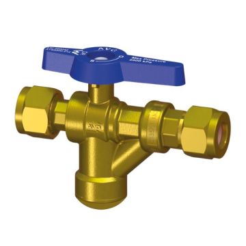 AVG Non Return Isolating Copper Olive Ball Valve With Strainer 15mm 1/2" NRIBVS-15C-LF 