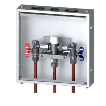 AVG TMV20-PIB-LF Thermostatic Mixing Valve Plumbed in Stainless Box 20mm 3/4"