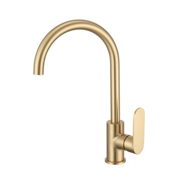 Cob & Pen Gooseneck Sink Mixer Brushed Gold - Spectra Lead Free