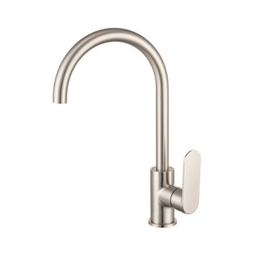 Cob & Pen Gooseneck Sink Mixer Brushed Nickel - Spectra Lead Free
