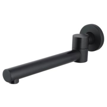 Cob & Pen Intra Matte Black Wall Swivel Bath Spout Round 225mm