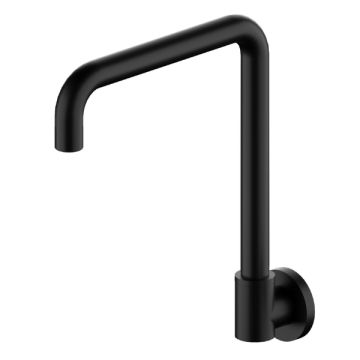 Cob & Pen Intra Matte Black Wall Swivel Hi Rise Spout Round 260mm