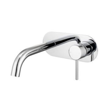 Cob & Pen Wall Basin Mixer With Spout And Plate Chrome - Artline