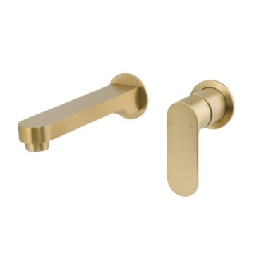 Cob & Pen Wall Basin Mixer With Spout Brushed Gold - Spectra