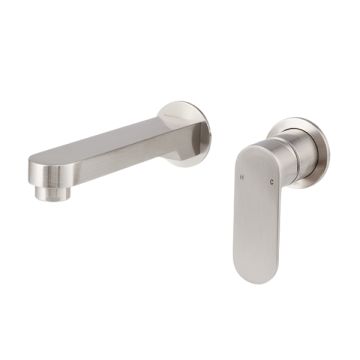 Cob & Pen Wall Basin Mixer With Spout Brushed Nickel - Spectra