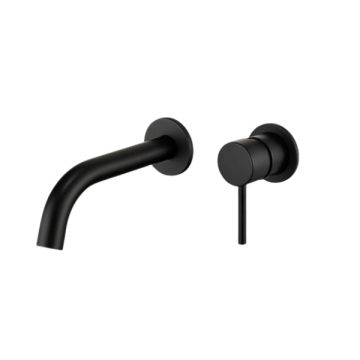 Cob & Pen Wall Basin Mixer With Spout Matte Black - Artline