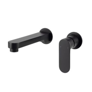 Cob & Pen Wall Basin Mixer With Spout Matte Black - Spectra