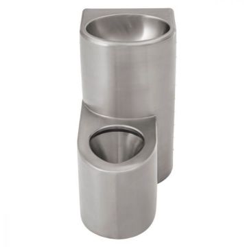 Combination Wall Faced Pan With Integrated Hand Basin Unit Left Hand 90 Degree P Trap M-WC-SSCU90L-P