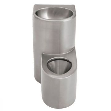 Combination Wall Faced Pan With Integrated Hand Basin Unit Right Hand 90 Degree P Trap M-WC-SSCU90R-P