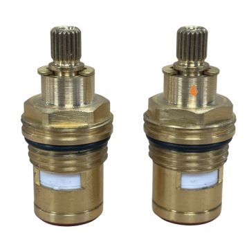 Easytap TZ2022CON 1/4 Turn Twin Handle Mixer Spindles Ceramic Disc Lever Contra 20 Teeth