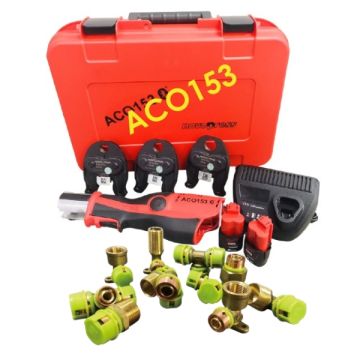 EPS PEX Novopress ACO153 12V Tool Kit 16/20/25mm Jaws, Case, 2 Batteries & Charger Includes $1000 Fittings PROMO