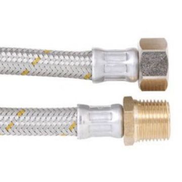 1200mm Gas Male Female Cone Flex Hose Stainless 15mm 1/2" BSP
