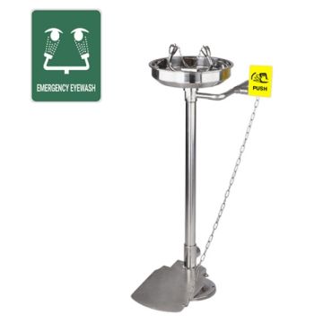 Gentec Ecosafe Floor Mount Pedestal Eye Face Wash And Foot Pedal ECO4000FPEXP