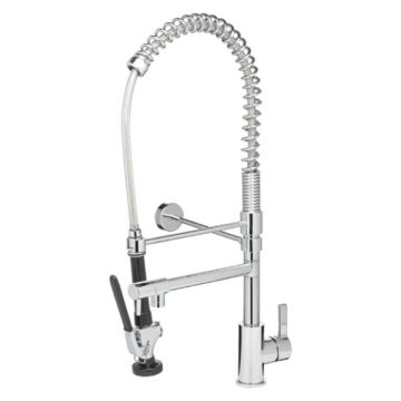 Gentec JETFLF1200C JETFLO Compact Pre Rinse Sink Mixer Unit Chrome Hob Mount With Pot Filler Lead Free