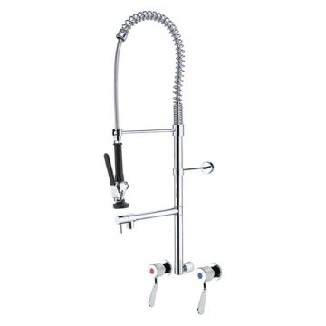 Gentec JETFLF3000 JETFLO Pre Rinse Sink Unit With Pot Filler Wall Mount 100mm Lever Handles Lead Free 