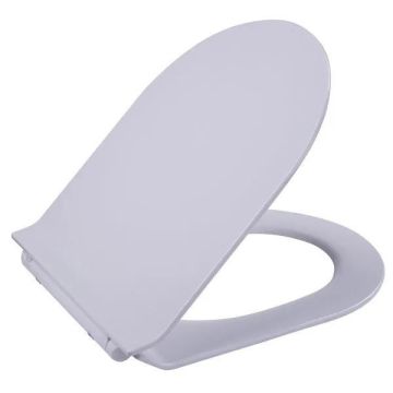 Haron Sarina Slimline D Shape Toilet Seat White Slow Close Top & Bottom Fix Hinges TS-2300