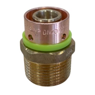 20mm x 20mm Male BSP Connector EPS Crimp Pex Gas - Water LF21044