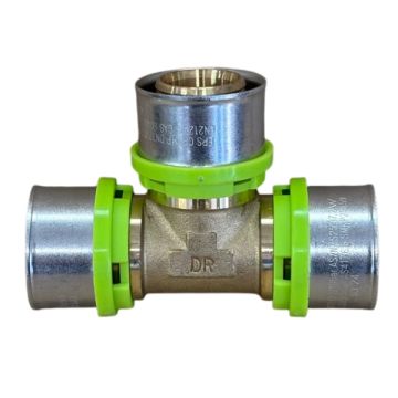 32mm Tee EPS Crimp Pex Gas - Water LF21166